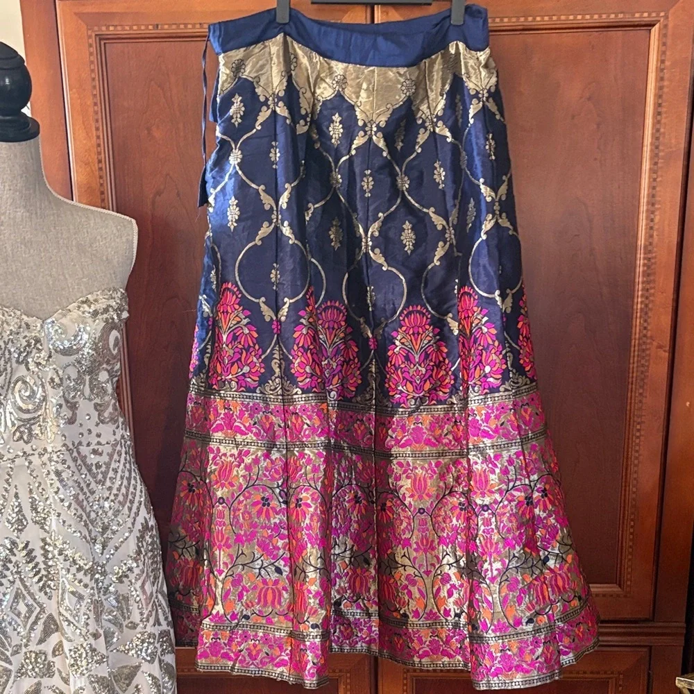 Indian style lehenga choli Vibrant Floral Sleeveless Dress